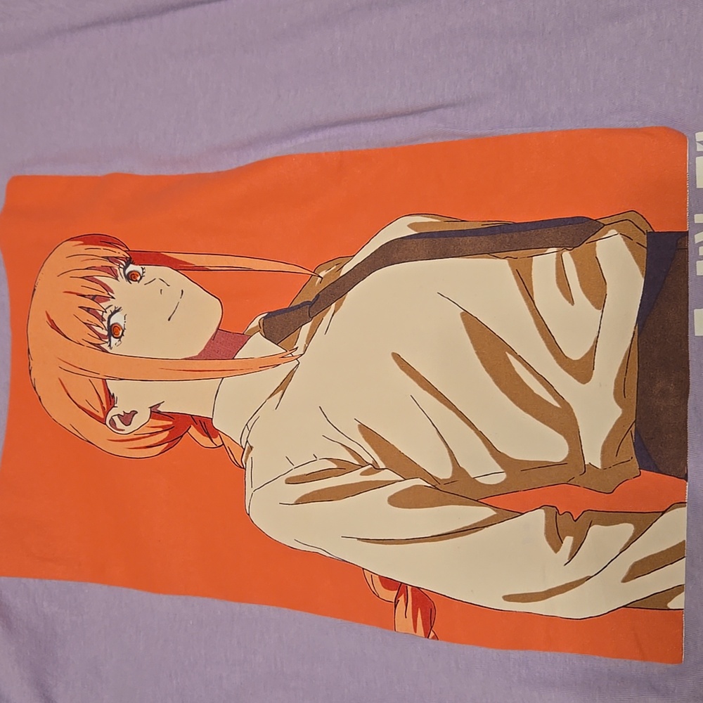 Chainsaw Man Lavender Graphic T-Shirt Size M - Picture 2 of 7